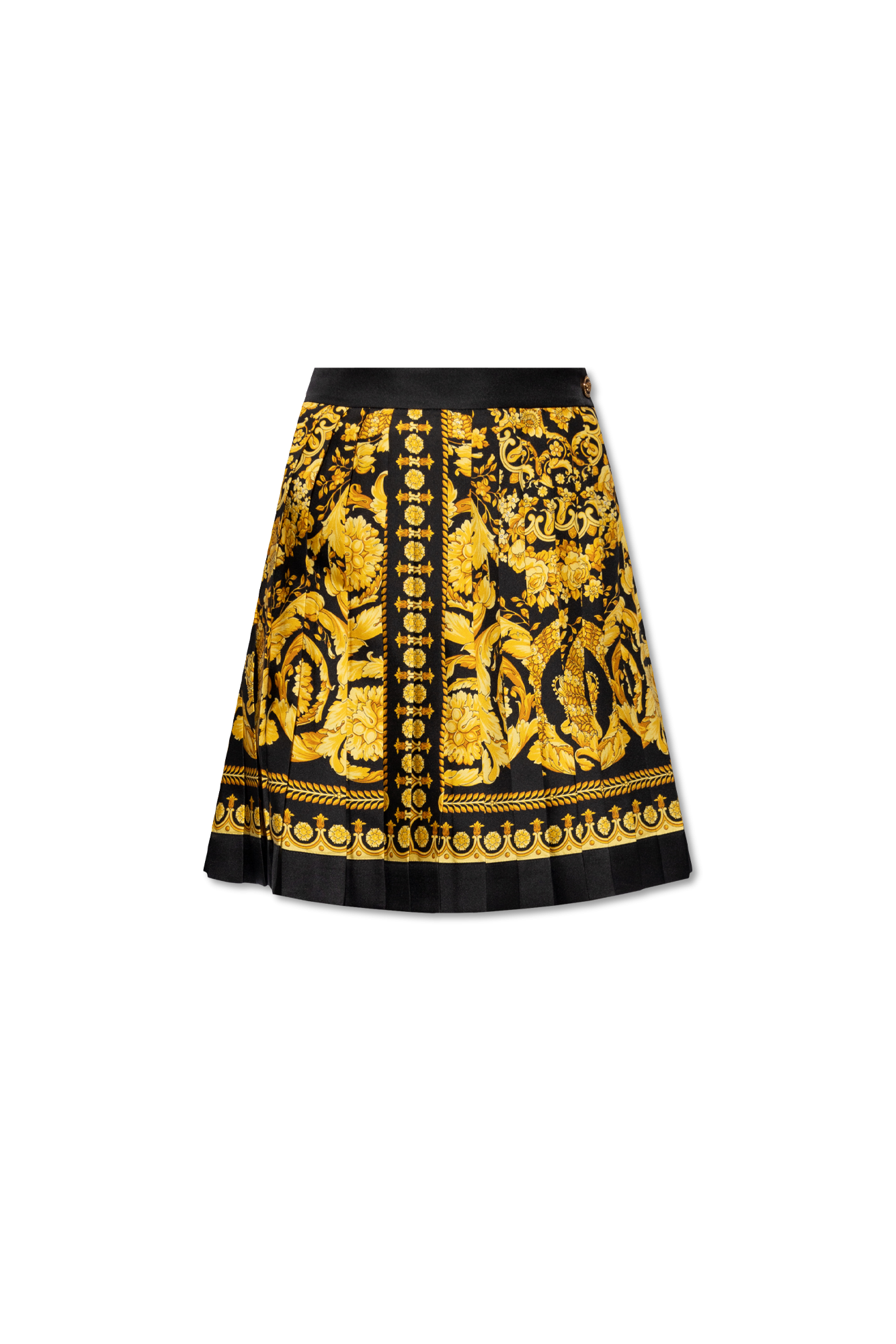 スカート VERSACE VISCOSE DUCHESSE SKIRT Pleated skirt with baroque print brand VERSACE JEANS COUTURE
